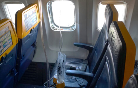Broken engine parts shattered the Ryanair plane window that a man's head got sucked into: NTSB